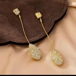 Alexis Bittar Gold and Crystal Drop Earrings